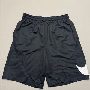 Nike Men's Black Athletic Shorts with White Swoosh size XL